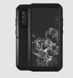 Luxury Full Protection Tempered Glass Phone Case with Dirt Proof Water Resistant Metal Armor Cover