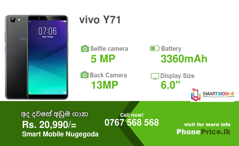 vivo Y71 Price in Sri Lanka July, 2020